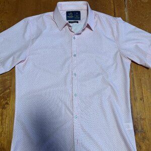 Rugby University Short Sleeve Stretch Dress Shirt Pink SML